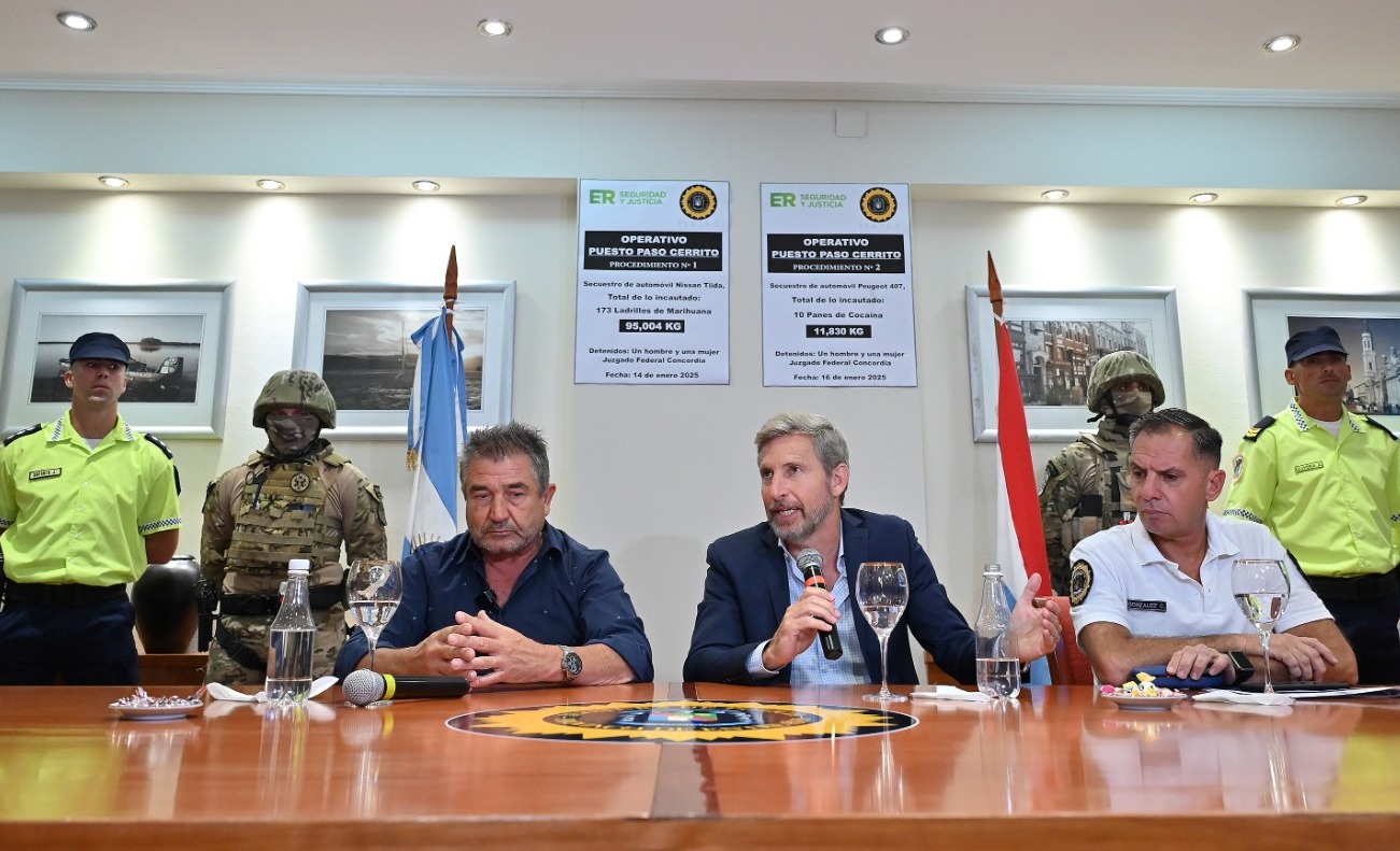 Lucha contra el narcotráfico: Frigerio valoró el trabajo de la policía para secuestrar más de 100 kilos de drogas